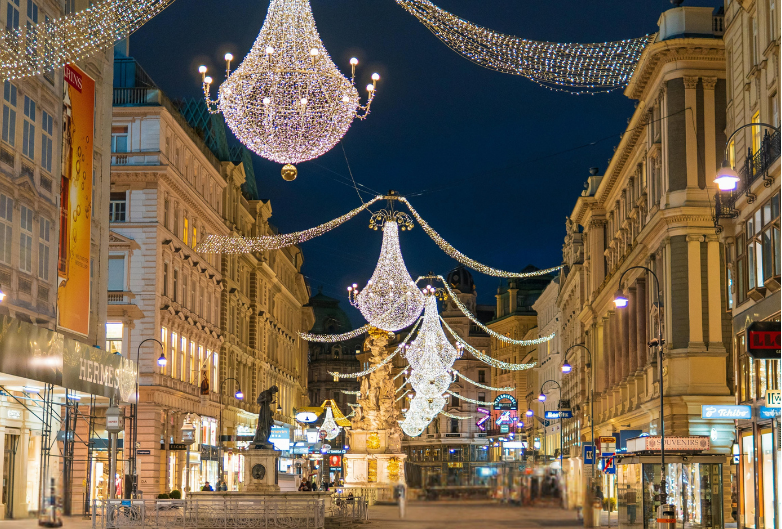 Christmas lights in First District Vienna